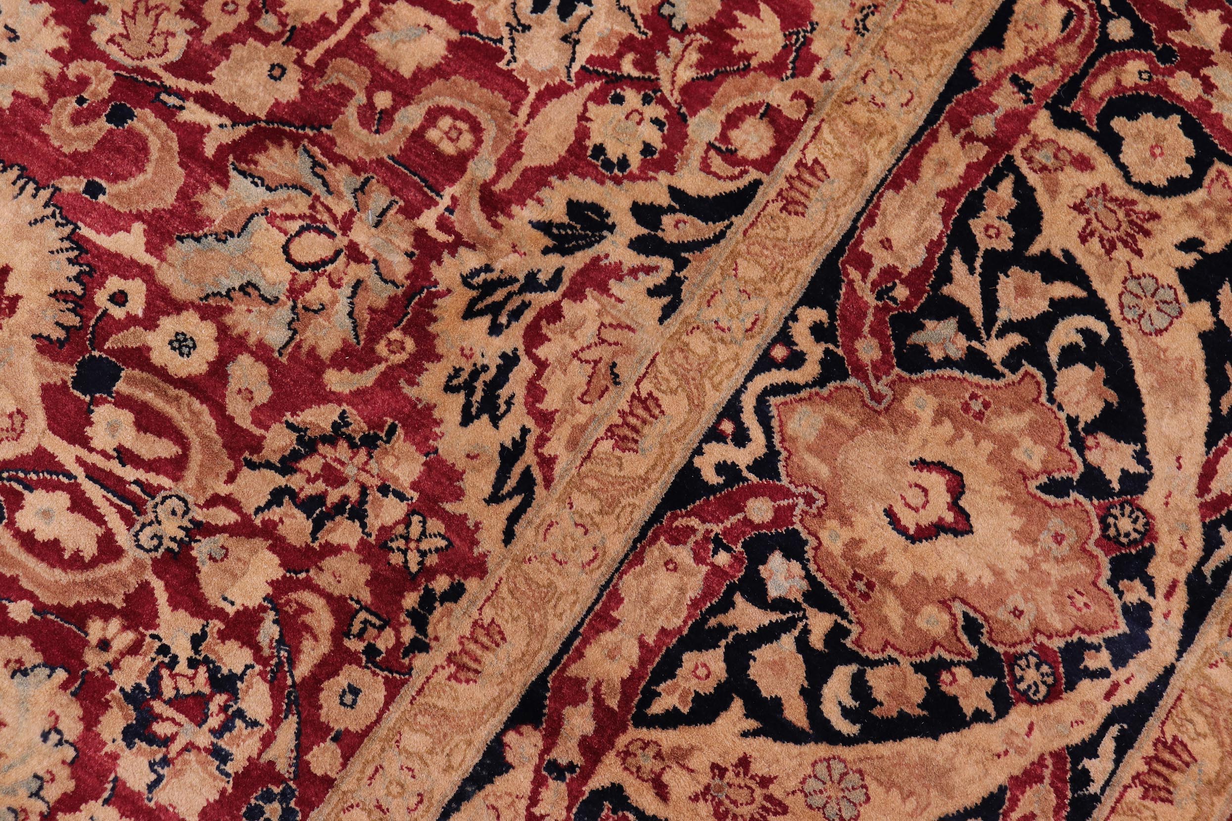 handmade Transitional Anmol Agra Red Blue Hand Knotted RECTANGLE 100% WOOL area rug 6x9