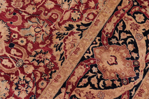 handmade Transitional Anmol Agra Red Blue Hand Knotted RECTANGLE 100% WOOL area rug 6x9