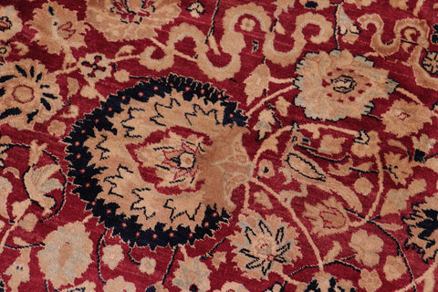 handmade Transitional Anmol Agra Red Blue Hand Knotted RECTANGLE 100% WOOL area rug 6x9