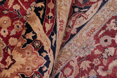 handmade Transitional Anmol Agra Red Blue Hand Knotted RECTANGLE 100% WOOL area rug 6x9