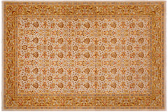handmade Transitional Design Lt. Gray Gold Hand Knotted RECTANGLE 100% WOOL area rug 6' x 9'