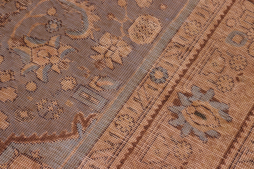 handmade Vintage Hand Painte Gray Tan Hand Knotted RECTANGLE 100% WOOL area rug 8' x 11'