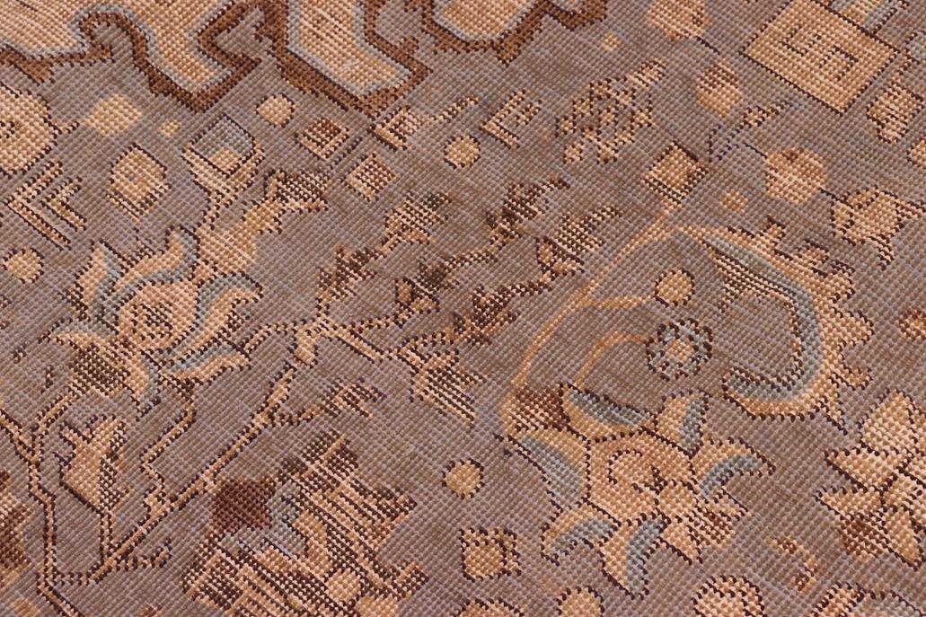 handmade Vintage Hand Painte Gray Tan Hand Knotted RECTANGLE 100% WOOL area rug 8 x 11