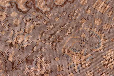 handmade Vintage Hand Painte Gray Tan Hand Knotted RECTANGLE 100% WOOL area rug 8' x 11'