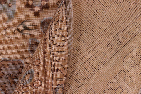 handmade Vintage Hand Painte Gray Tan Hand Knotted RECTANGLE 100% WOOL area rug 8' x 11'