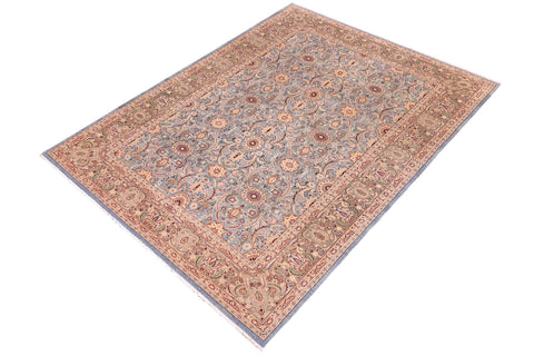 handmade Traditional Qaseem Bond Lt. Blue Lt. Green Hand Knotted RECTANGLE 100% WOOL area rug 6x9