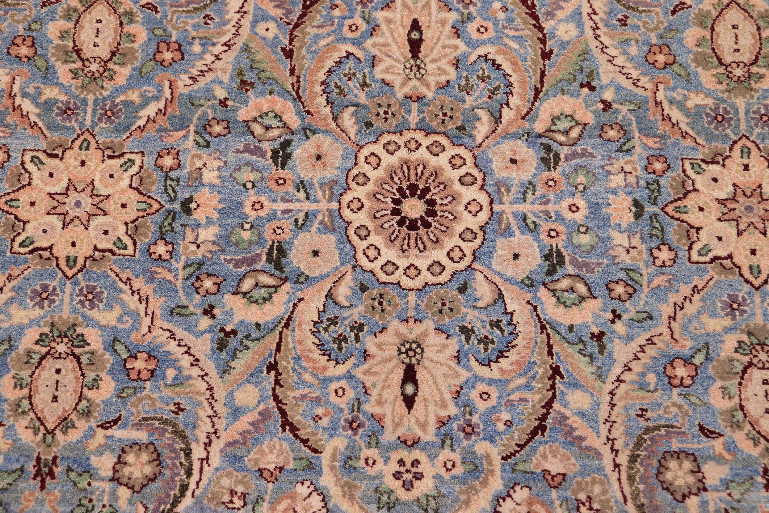 handmade Traditional Qaseem Bond Lt. Blue Lt. Green Hand Knotted RECTANGLE 100% WOOL area rug 6x9
