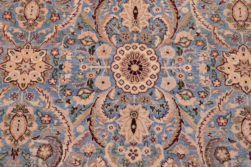 handmade Traditional Qaseem Bond Lt. Blue Lt. Green Hand Knotted RECTANGLE 100% WOOL area rug 6x9