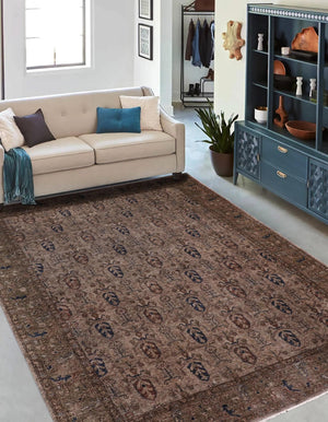 handmade Over Dyed Over Dyed Gray Gray Hand Knotted RECTANGLE 100% WOOL area rug 8' x 10'