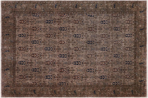 8x9 hand knotted overdyed wool rug in gray - Vintage Color Reform Arturo