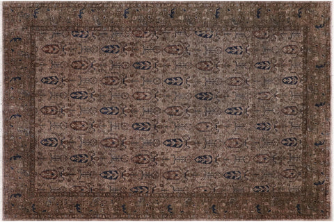 handmade Over Dyed Over Dyed Gray Gray Hand Knotted RECTANGLE 100% WOOL area rug 8' x 10'