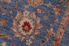 handmade Traditional Kafkaz Blue Tan Hand Knotted RECTANGLE 100% WOOL area rug 8 x 10