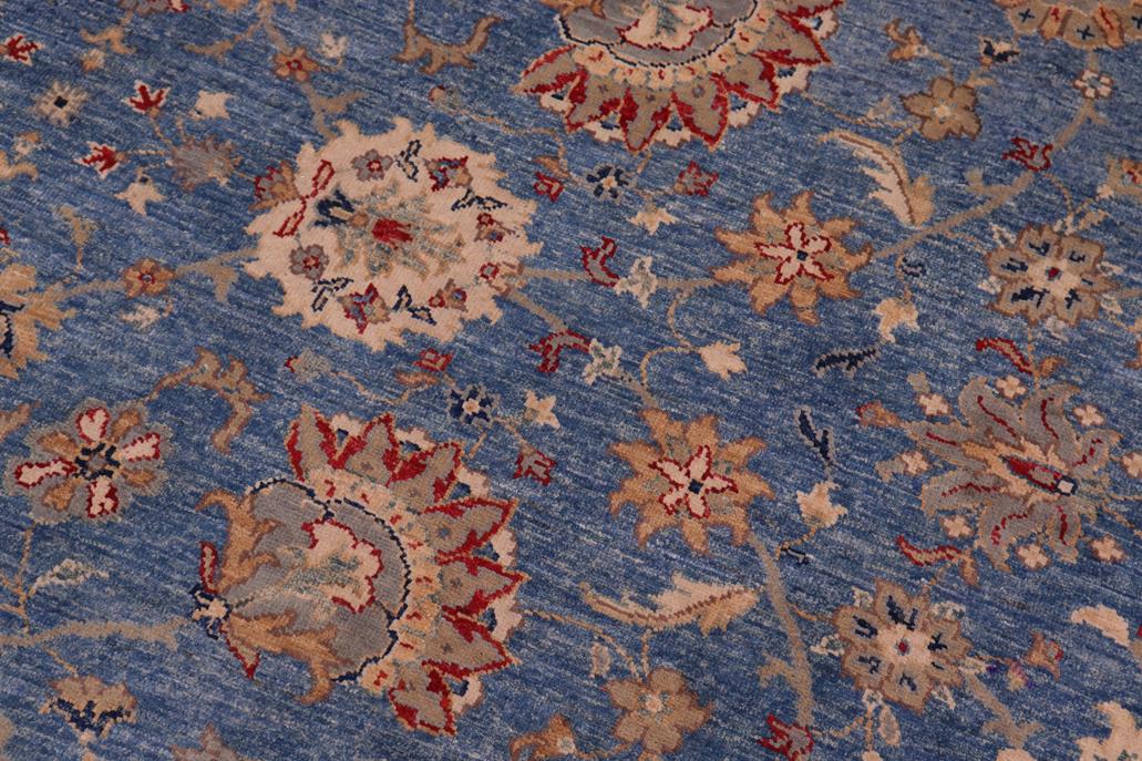 handmade Traditional Kafkaz Blue Tan Hand Knotted RECTANGLE 100% WOOL area rug 8 x 10