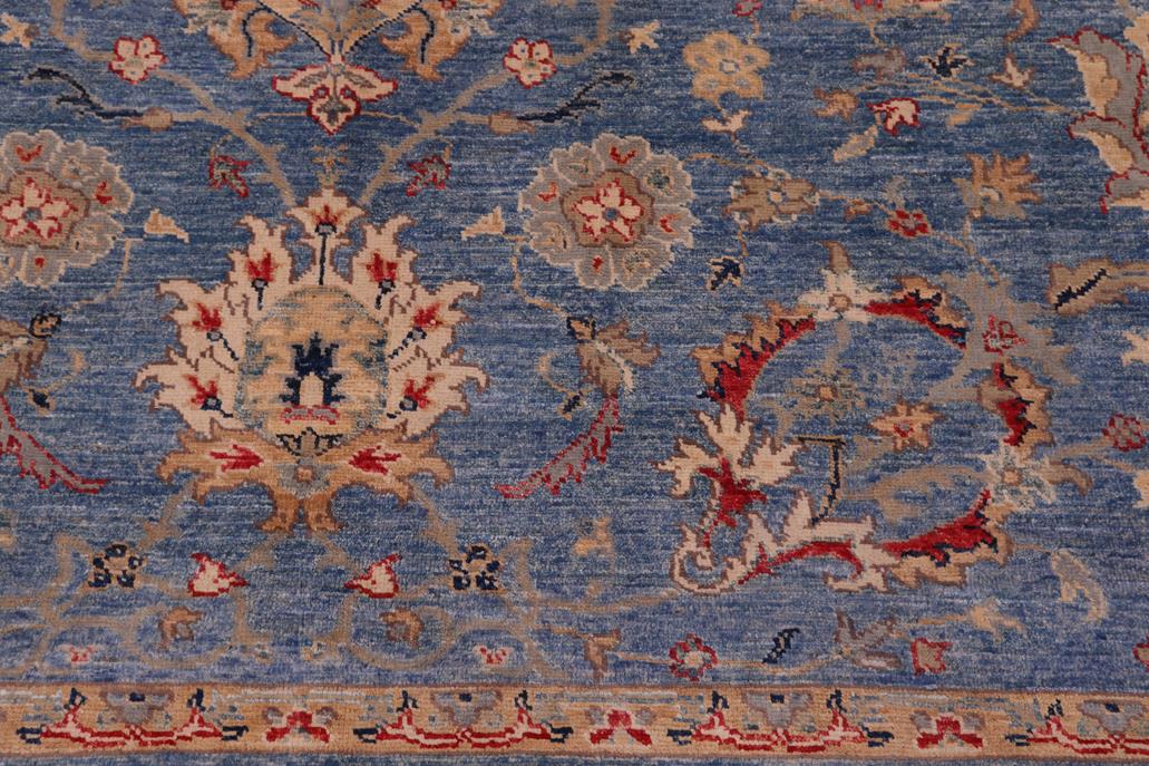 handmade Traditional Kafkaz Blue Tan Hand Knotted RECTANGLE 100% WOOL area rug 8 x 10