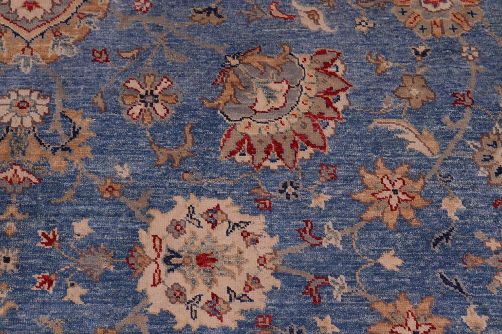 handmade Traditional Kafkaz Blue Tan Hand Knotted RECTANGLE 100% WOOL area rug 8 x 10