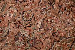handmade Traditional Lahore Tan Lt. Brown Hand Knotted RECTANGLE WOOL&SILK area rug 6x9