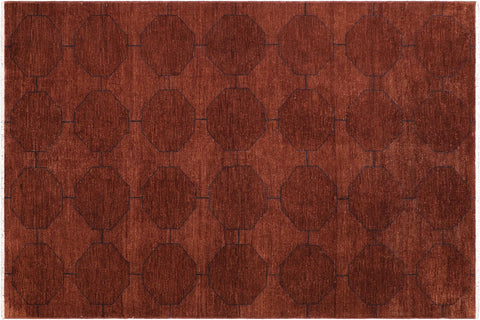 handmade Over Dyed Over Dyed Brown Blue Hand Knotted RECTANGLE 100% WOOL area rug 6' x 9'