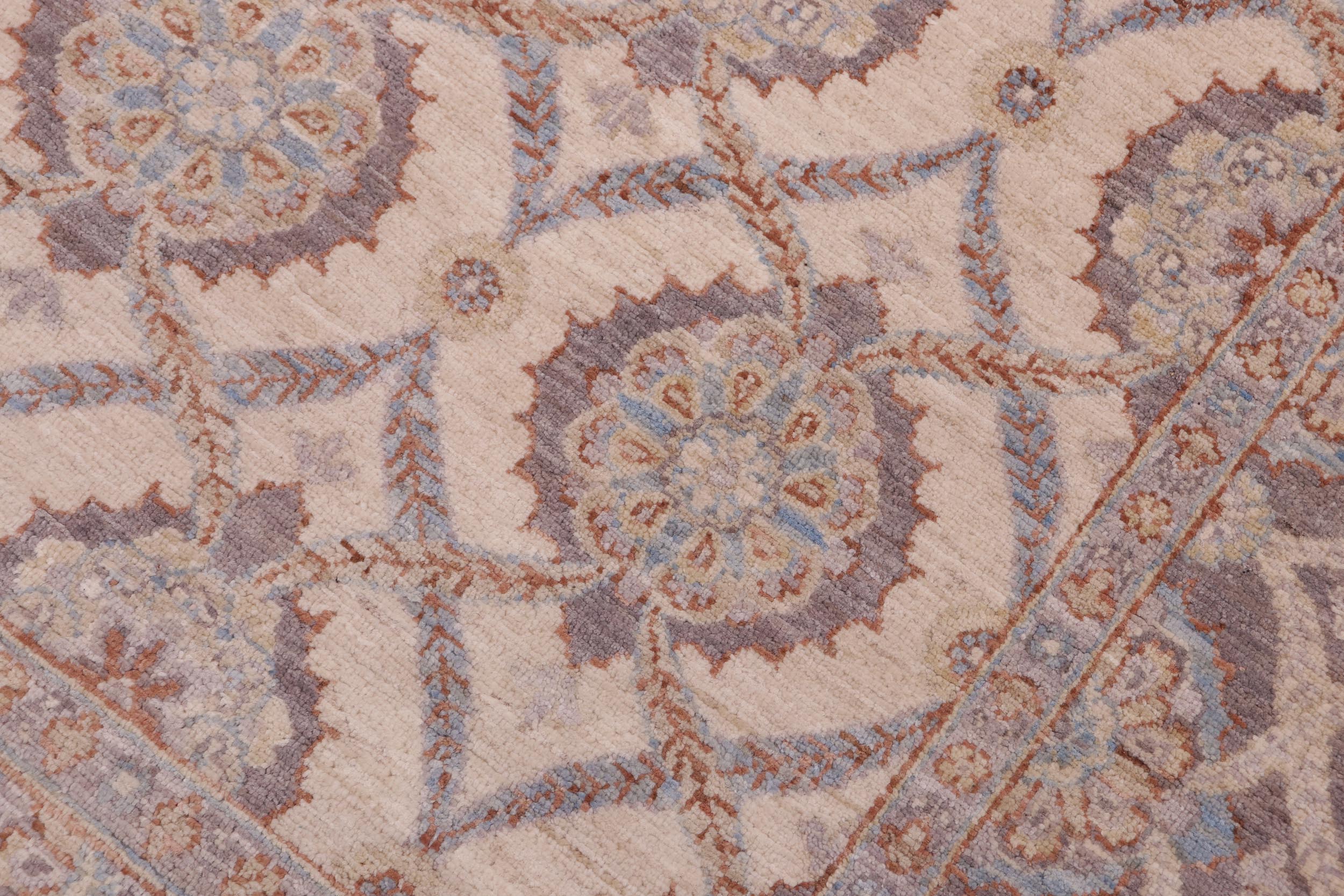 handmade Transitional Kafkaz Ivory Gray Hand Knotted RECTANGLE 100% WOOL area rug 5' x 8'