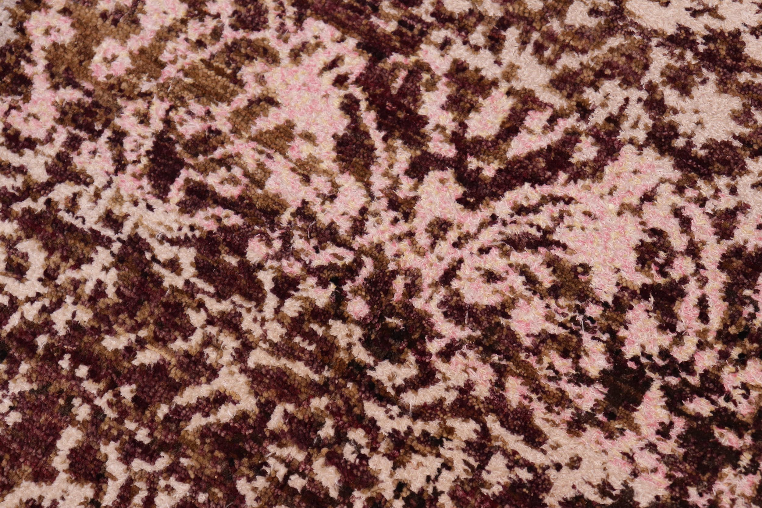 handmade Modern Kafkaz Brown Purple Hand Knotted RECTANGLE WOOL&SILK area rug 6' x 9'