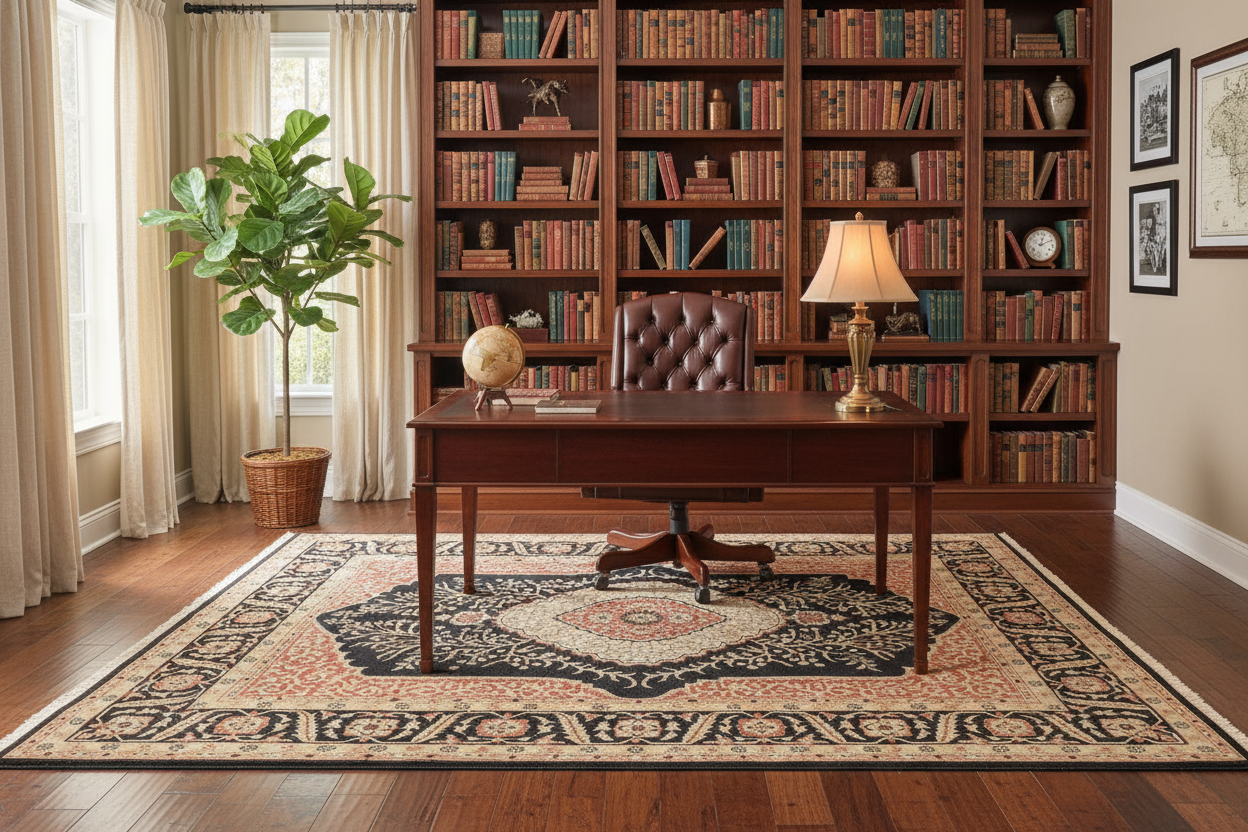 handmade Traditional Design Black Green Hand Knotted RECTANGLE 100% WOOL area rug 5' x 7'
