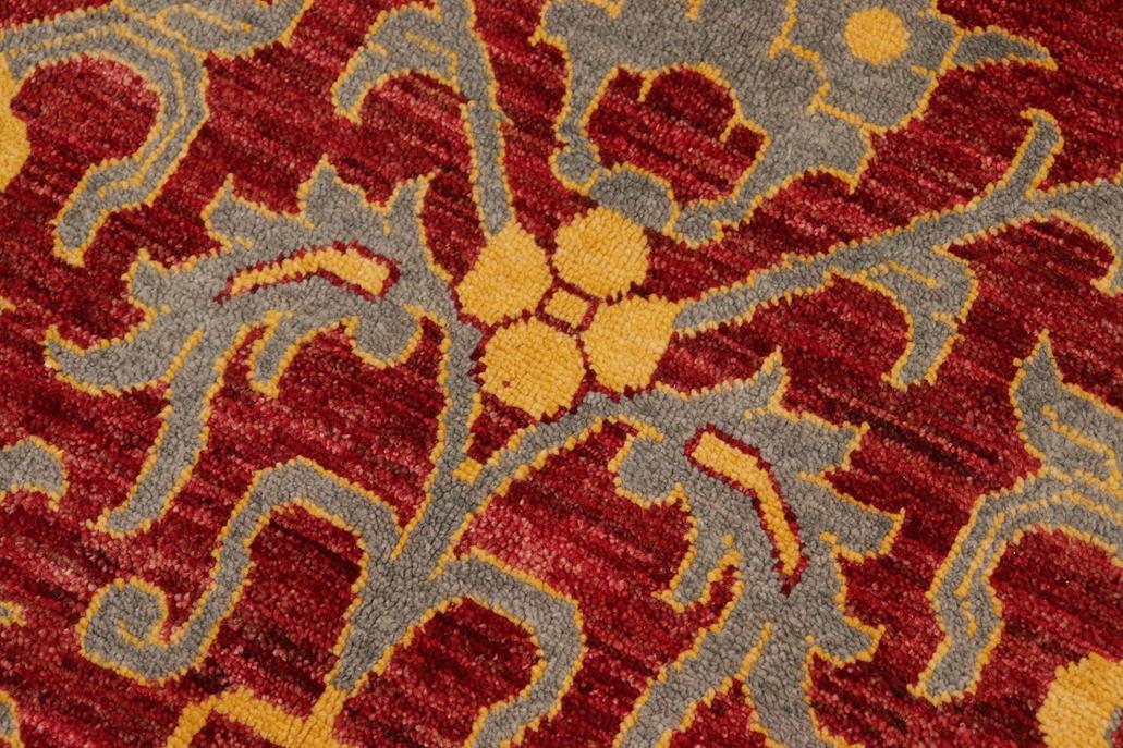 handmade Transitional Modern Red Gray Hand Knotted RECTANGLE 100% WOOL area rug 6 x 9