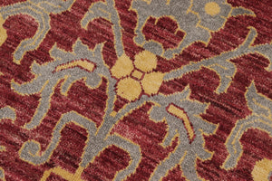 Modern Ziegler Shaun Red/Gray Wool Rug - 6'0'' x 8'7''