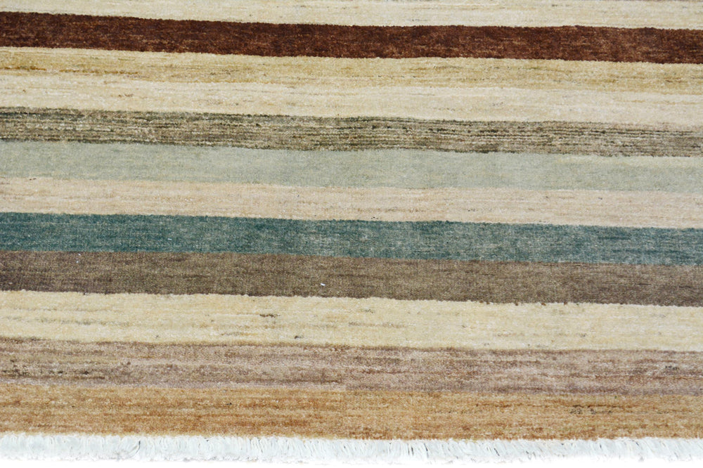 handmade Modern Kafkaz Tan Brown Hand Knotted RECTANGLE 100% WOOL area rug 4' x 6'