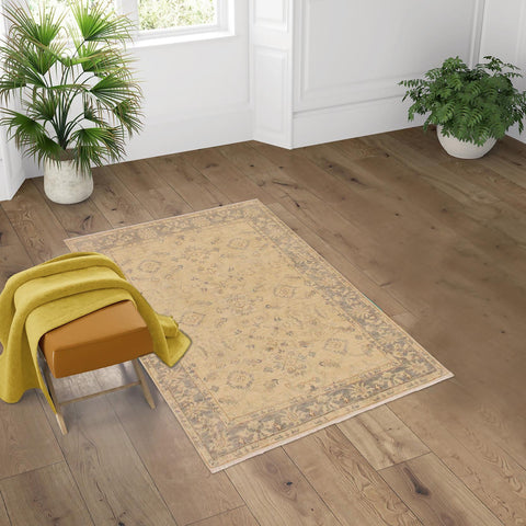 handmade Traditional Kafkaz Ivory Gray Hand Knotted RECTANGLE 100% WOOL area rug 4x6