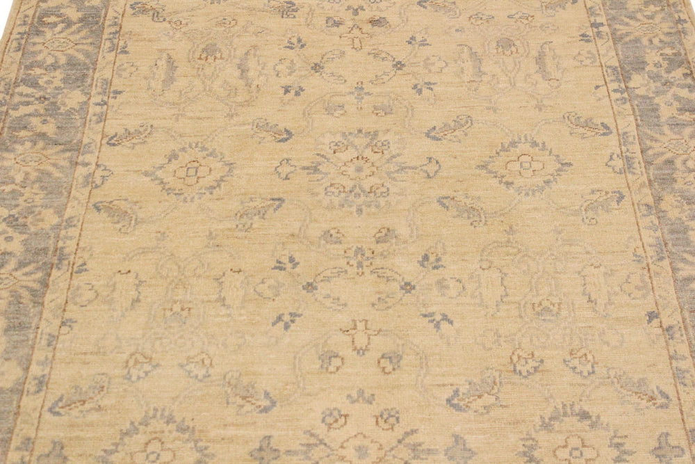 handmade Traditional Kafkaz Ivory Gray Hand Knotted RECTANGLE 100% WOOL area rug 4x6