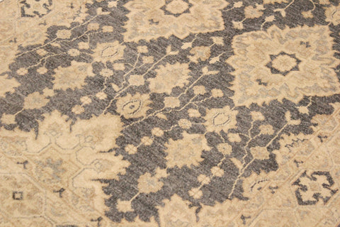 handmade Transitional Kafkaz Gray Tan Hand Knotted RECTANGLE 100% WOOL area rug 4' x 6'