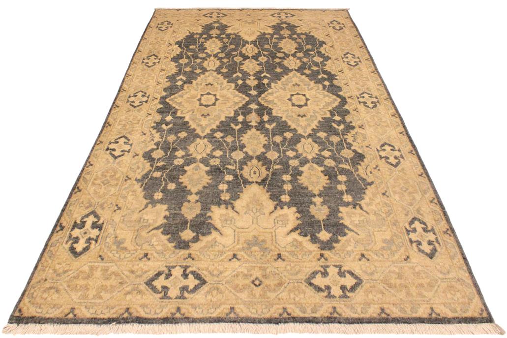 handmade Traditional Kafkaz Gray Tan Hand Knotted RECTANGLE 100% WOOL area rug 4 x 6