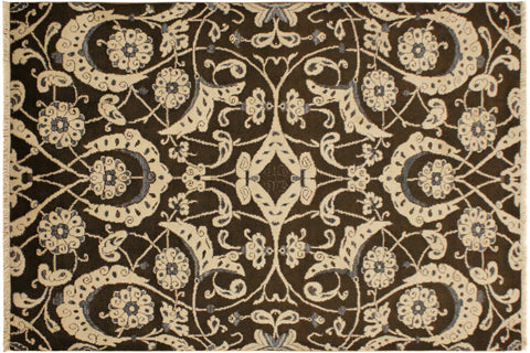Eclectic Ziegler Andres Brown/Beige Wool Rug - 4'1'' x 6'2''