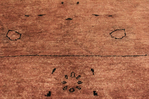 handmade Over Dyed Over Dyed Brown Dark Brown Hand Knotted RECTANGLE 100% WOOL area rug 4' x 6'