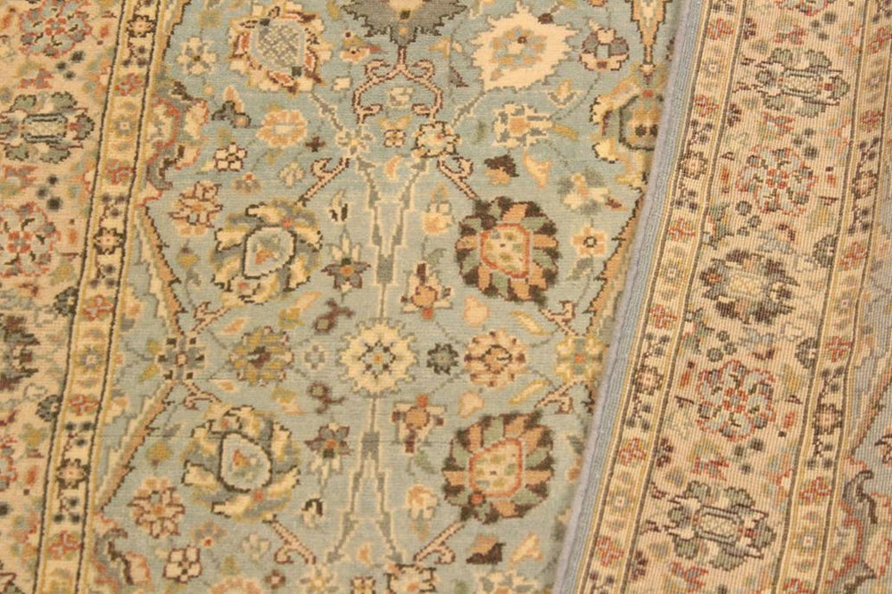 handmade Traditional Design Blue Ivory Hand Knotted RECTANGLE 100% WOOL area rug 3' x 5'
