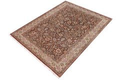 handmade Traditional Design Brown Ivory Hand Knotted RECTANGLE 100% WOOL area rug 3' x 5'