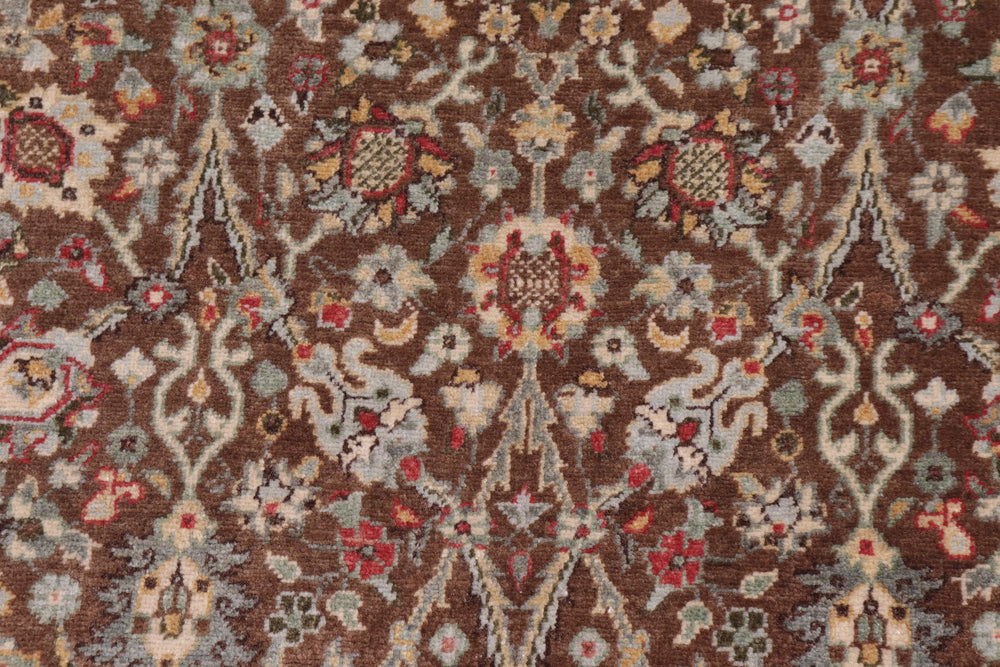 handmade Traditional Design Brown Ivory Hand Knotted RECTANGLE 100% WOOL area rug 3' x 5'