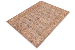 handmade Traditional Lahore Lt. Blue Tan Hand Knotted RECTANGLE 100% WOOL area rug 6' x 9'