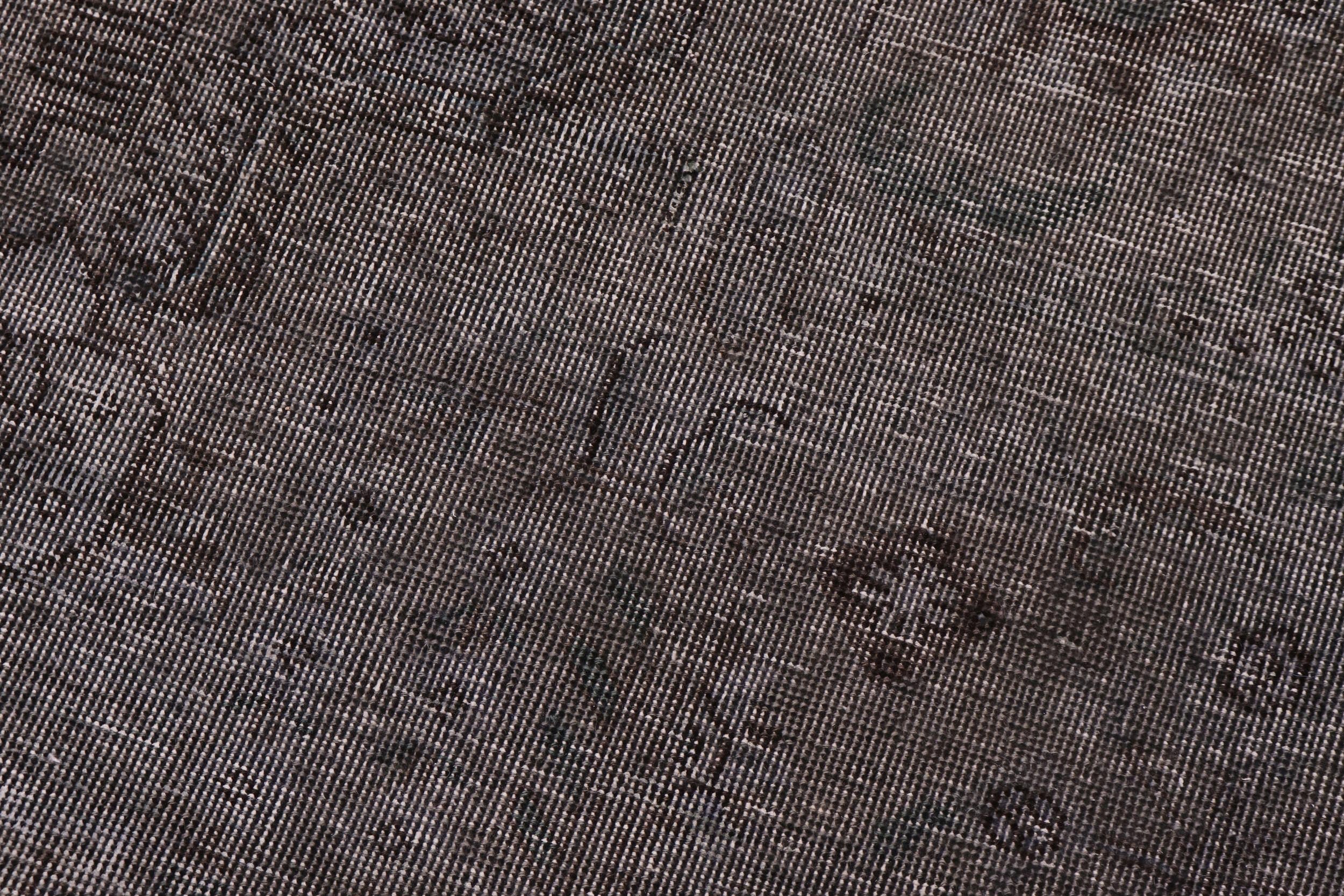 handmade Modern Vintage Gray Black Hand Knotted ROUND 100% WOOL area rug 6' x 6'