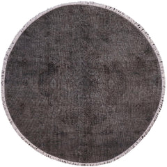 handmade Modern Vintage Gray Black Hand Knotted ROUND 100% WOOL area rug 6' x 6'