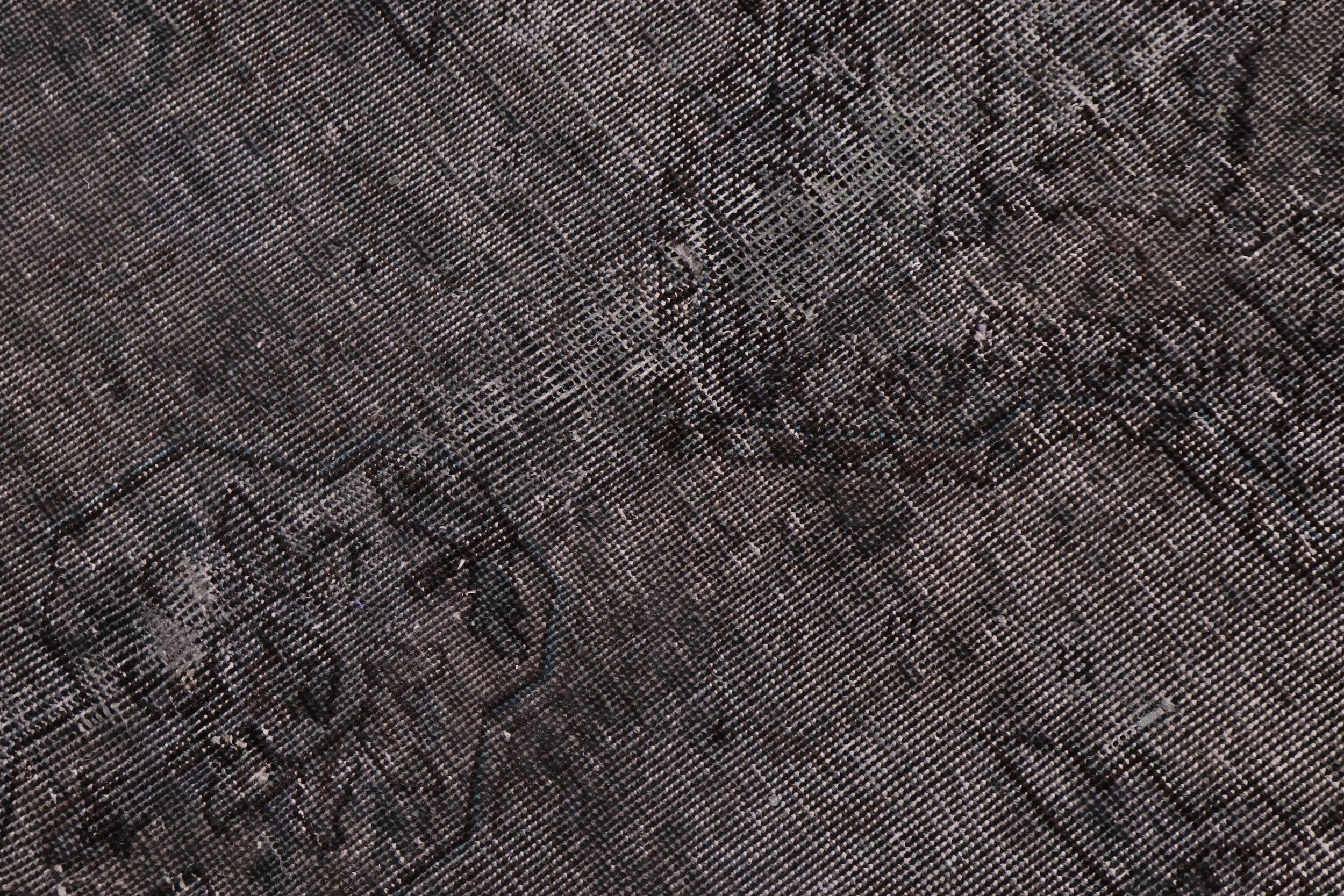 handmade Modern Vintage Gray Black Hand Knotted ROUND 100% WOOL area rug 6' x 6'