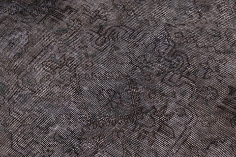 handmade Modern Vintage Gray Black Hand Knotted ROUND 100% WOOL area rug 6' x 6'