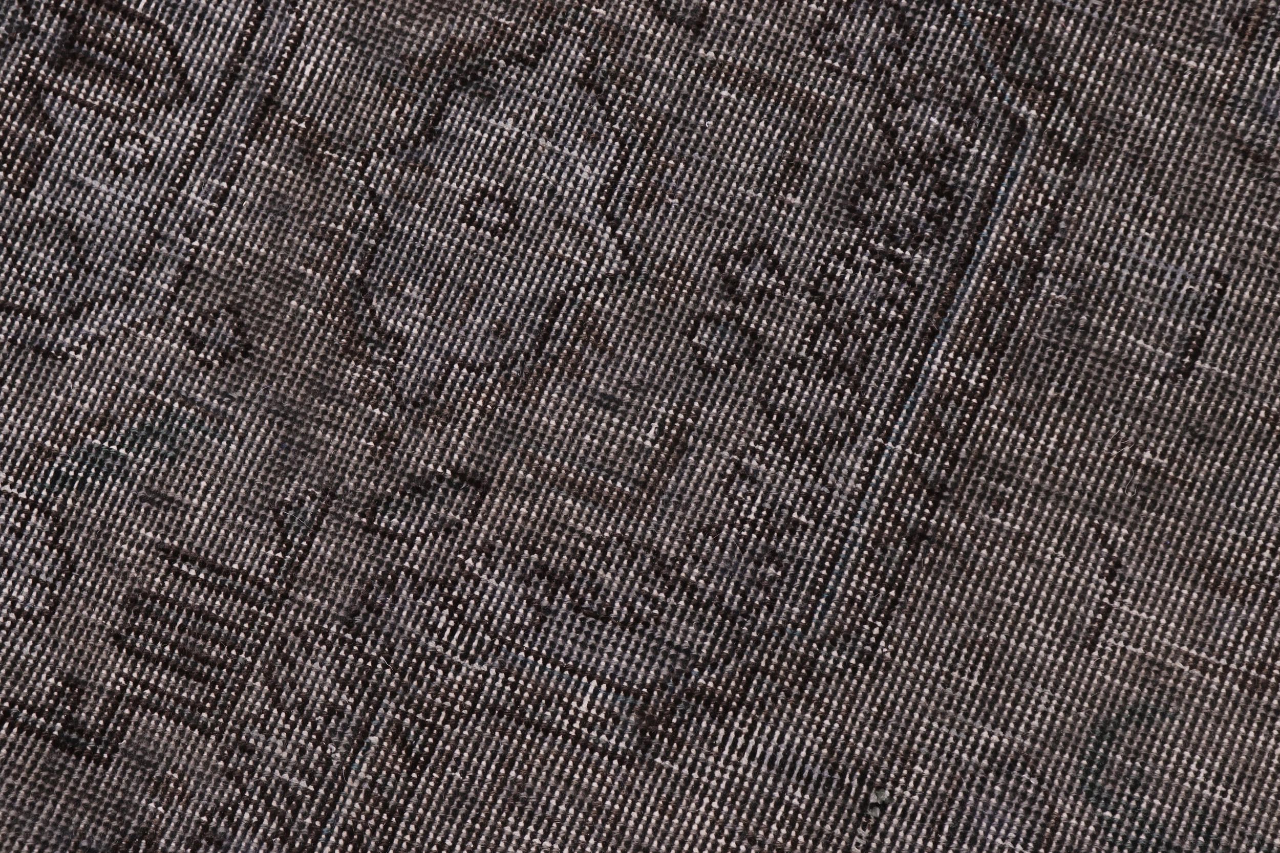 handmade Modern Vintage Gray Black Hand Knotted ROUND 100% WOOL area rug 6' x 6'