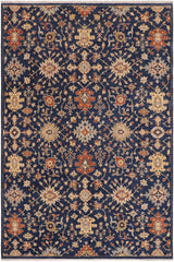 handmade Traditional Kafkaz Blue Orange Hand Knotted RECTANGLE 100% WOOL area rug 9 x 12