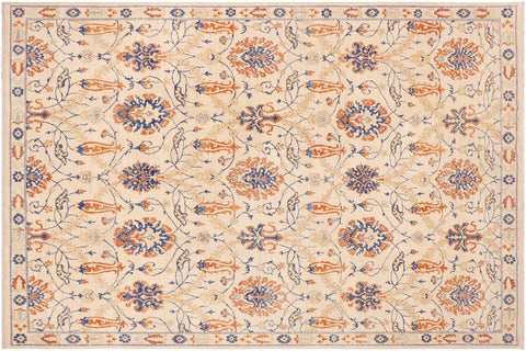 Chic Ziegler Guillerm Beige/Blue Wool Rug - 9'1'' x 10'8''