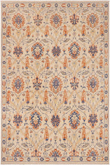 handmade Transitional Kafkaz Beige Blue Hand Knotted RECTANGLE 100% WOOL area rug 9 x 11