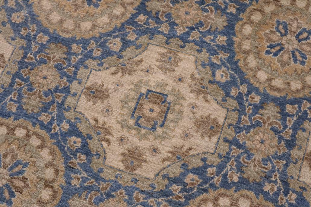 handmade Transitional Kafkaz Lt. Blue Beige Hand Knotted RECTANGLE 100% WOOL area rug 9 x 12