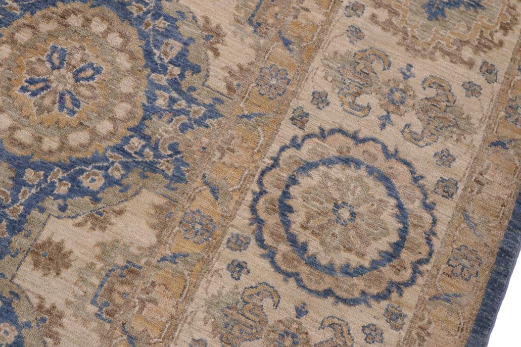 handmade Transitional Kafkaz Lt. Blue Beige Hand Knotted RECTANGLE 100% WOOL area rug 9 x 12