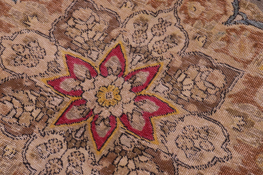 handmade Vintage Hand Painte Gray Brown Hand Knotted RECTANGLE 100% WOOL area rug 10' x 13'