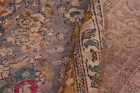 handmade Vintage Hand Painte Gray Brown Hand Knotted RECTANGLE 100% WOOL area rug 10' x 13'