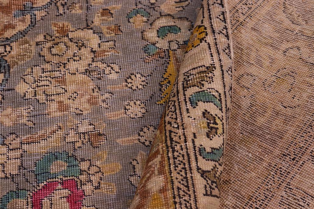 handmade Vintage Hand Painte Gray Brown Hand Knotted RECTANGLE 100% WOOL area rug 10 x 13